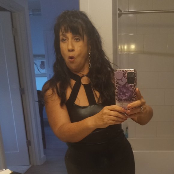 ELECTRIC YOGA Black Widow Faux Leather Look Tank Top Women’s Size M 🖤⚡️🖤 - Picture 7 of 13